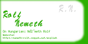rolf nemeth business card